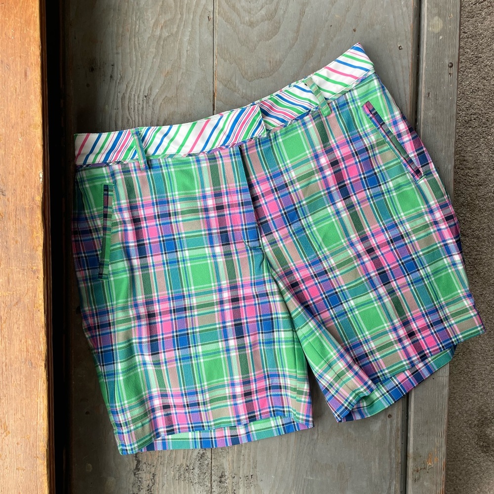 Lady Hagen bold color plaid golf shorts | size 8